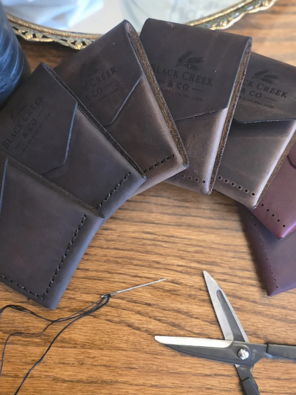 Black Creek & Co Brown Leather Minimal Wallet